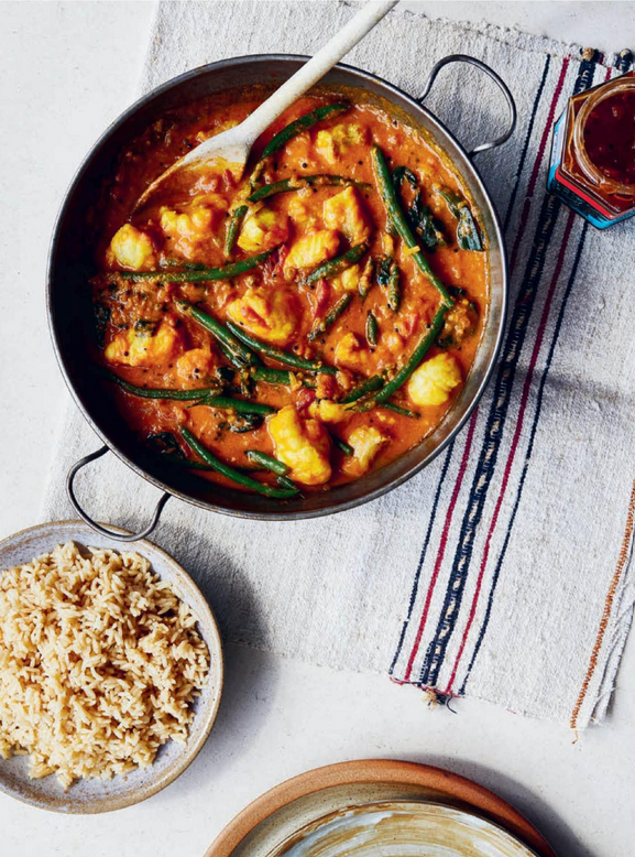 Keralan monkfish curry with coconut rice