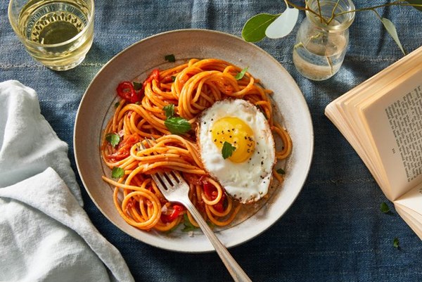 Ketchup spaghetti for one 