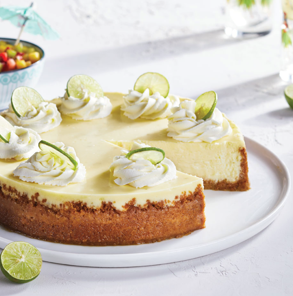 Key lime cheesecake with fruit salsa