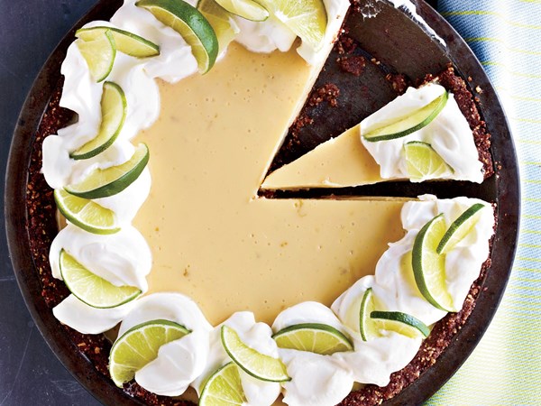 Key lime pie with a chocolate-almond crust [Elissa Berstein]