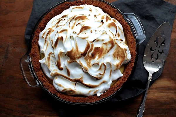 Key lime pie with meringue topping
