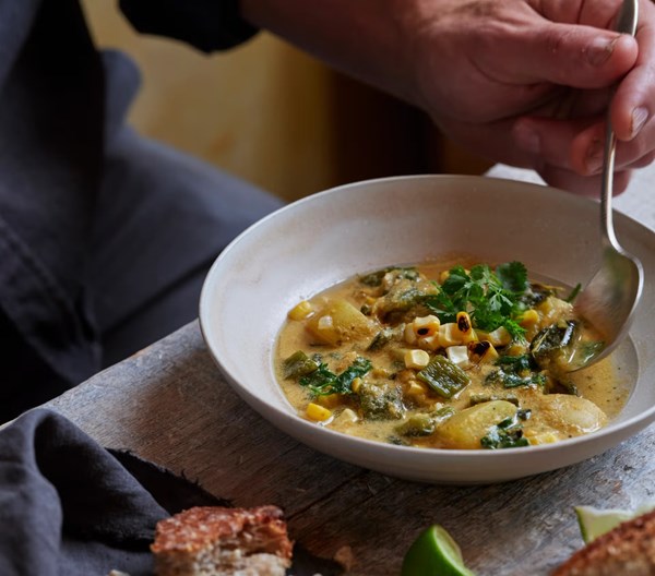 Kickin' potato & corn chowder
