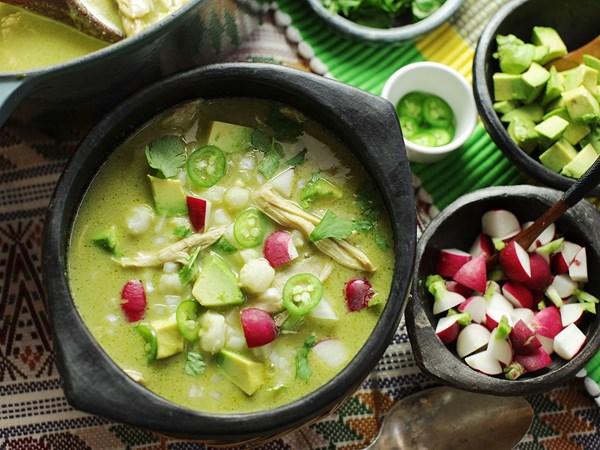 Kid-friendly pozole verde