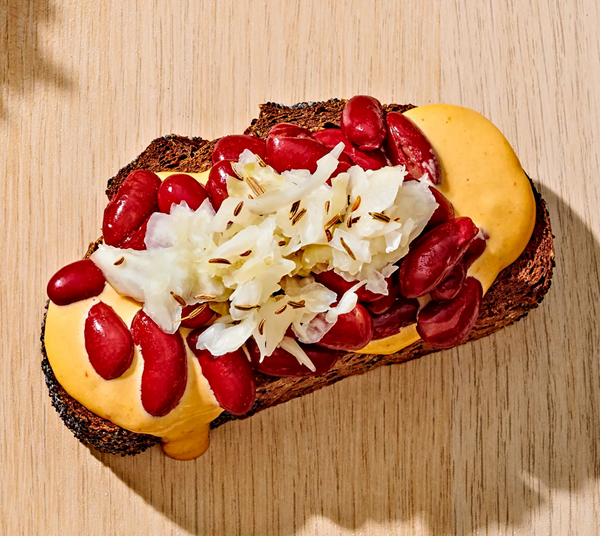 Kidney bean & kraut toast