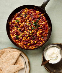 Kidney bean and sweetcorn curry