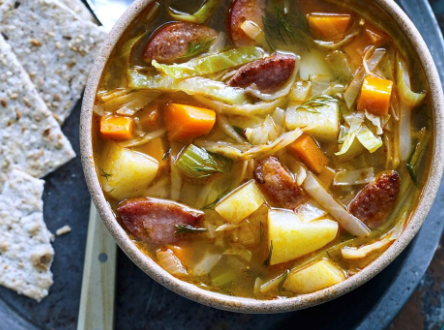 Kielbasa & cabbage soup