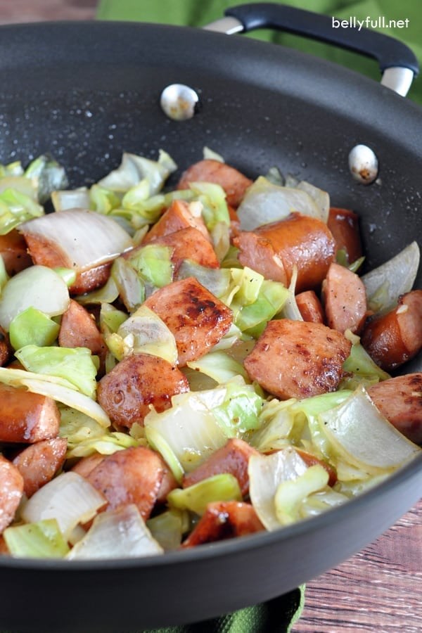 Kielbasa and cabbage skillet