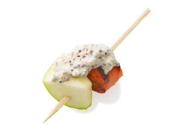 Kielbasa-apple skewers