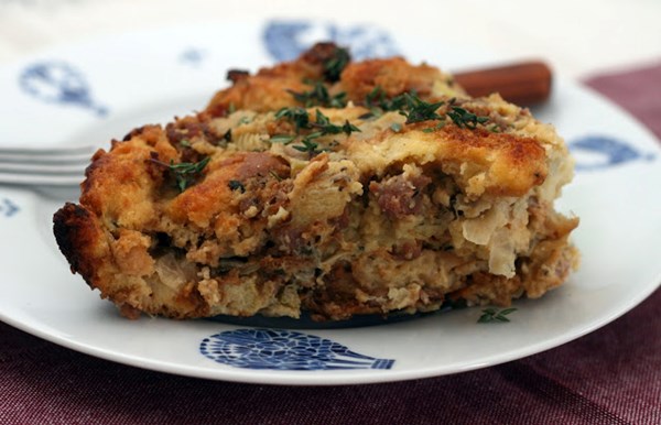 Kielbasa potato bread herb dressing