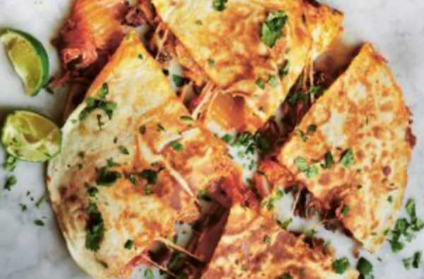 Kimchi and black bean quesadillas