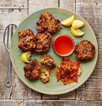 Kimchi and Gruyere rice fritters