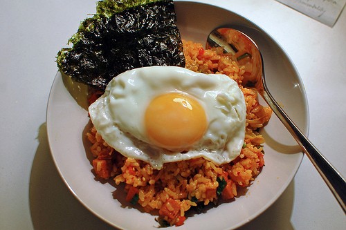 Kimchi and Spam bokkeumbap