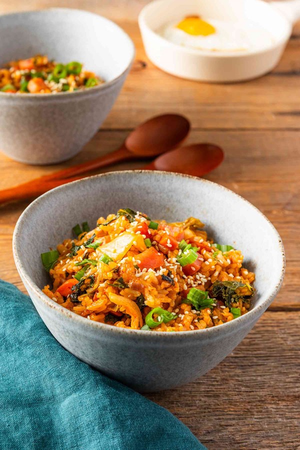 Kimchi and Spam fried rice