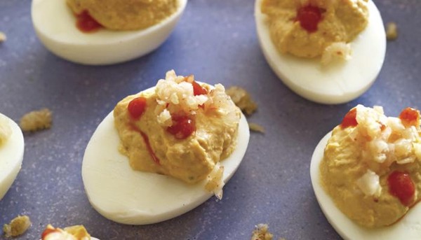 Kimchi deviled eggs