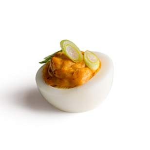 Kimchi deviled eggs