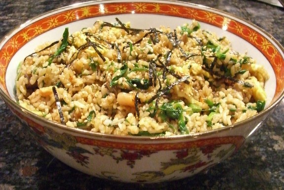 Kimchi fried brown rice
