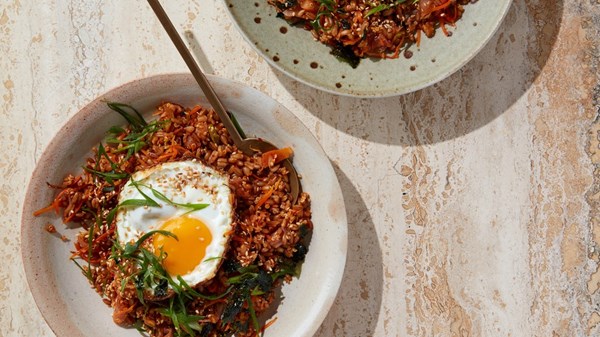 Kimchi-fried grains