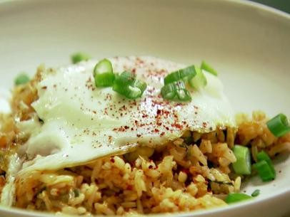 Kimchi fried rice with fried egg