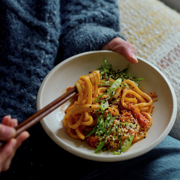 Kimchi noodle stir-fry