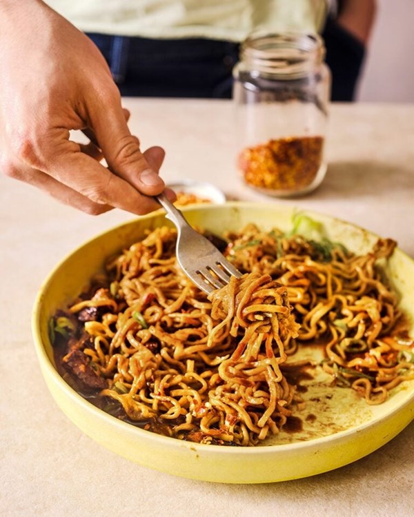 Kinda-carbonara noodles