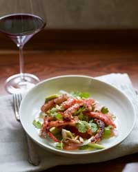 King crab salad with grapefruit and avocado