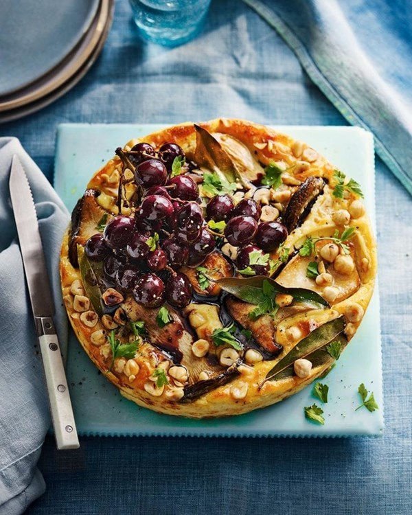 King oyster mushroom and caraway torte