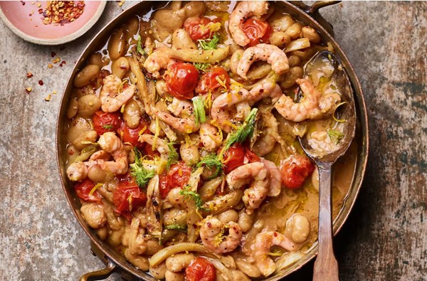 King prawn, fennel & butter bean stew