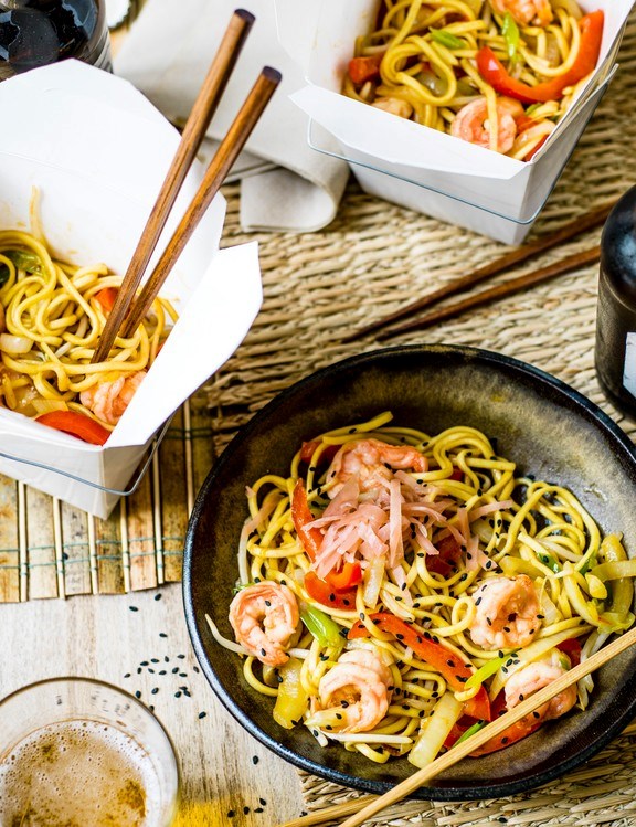 King prawn yaki soba