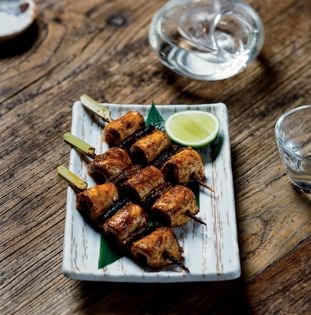 Kingfish anticucho skewers