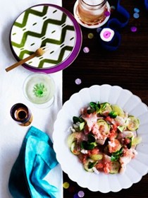 Kingfish, cucumber and watermelon salad