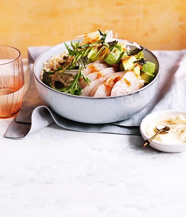Kingfish poke with pickled ginger ponzu
