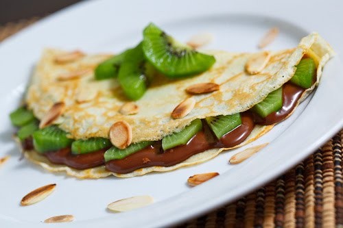 Kiwi and Nutella crepes