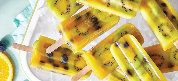 Kiwi-blueberry-orange ice pops