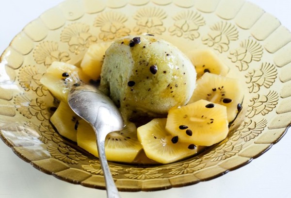 Kiwifruit and honey sorbet