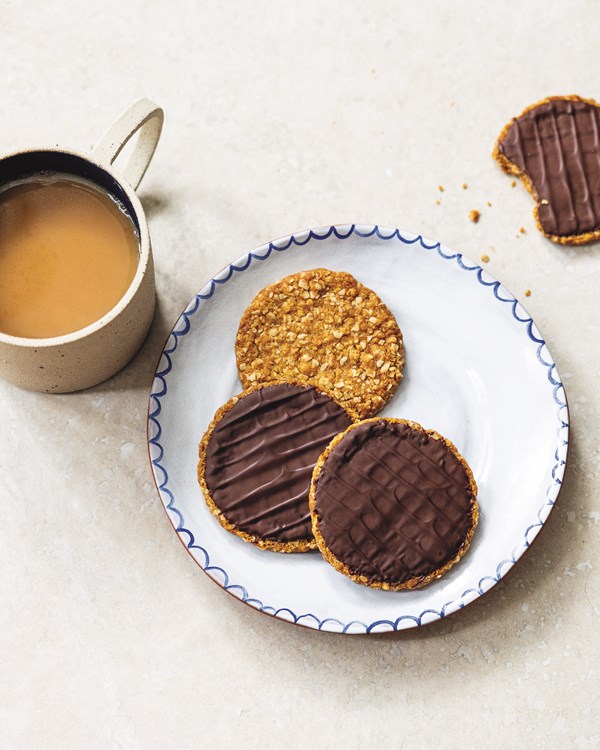 Knobbly chocolate oat cookies