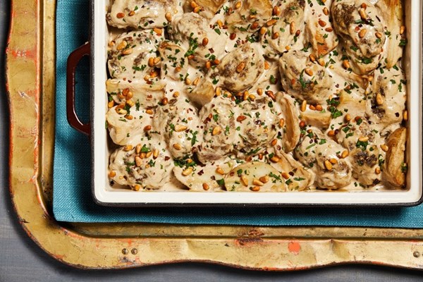 Kofta and tahini bake