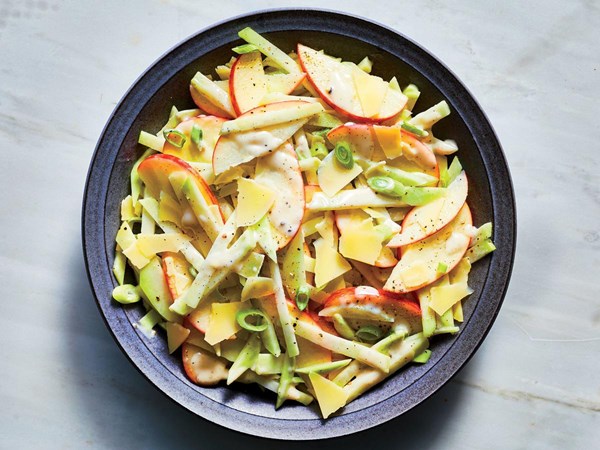 Kohlrabi and apple slaw