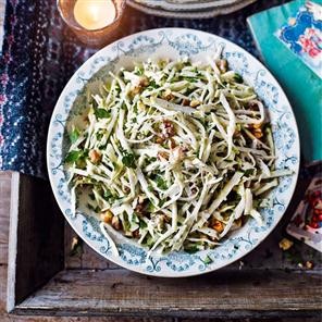 Kohlrabi, cabbage and apple slaw