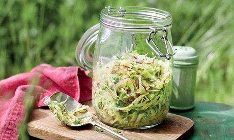 Kohlrabi, cabbage and caraway salad