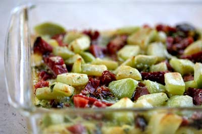 Kohlrabi ham bake