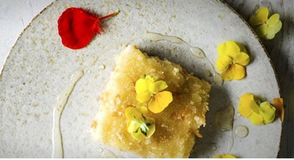 Konafah with lemon syrup