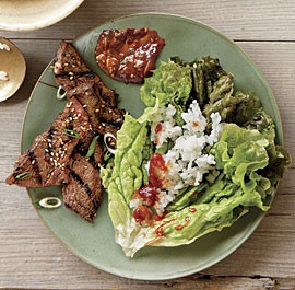 Korean barbecued beef short ribs (Kalbi)