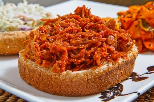 Korean BBQ pulled pork sandwich