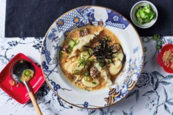Korean beef and rice cake soup (Tteokguk)