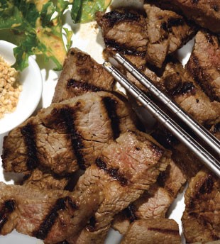 Korean beef barbecue with toasted sesame salt