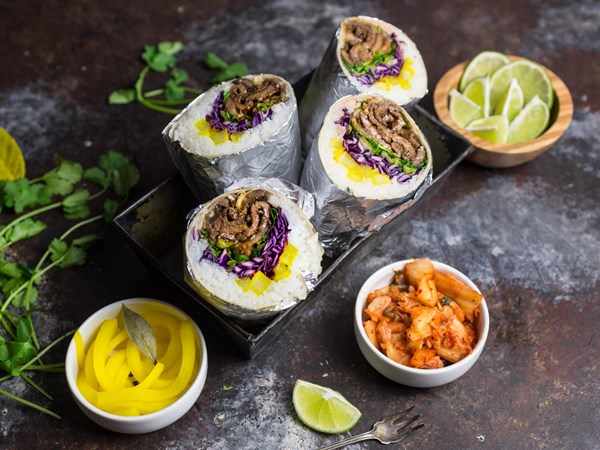 Korean beef bulgogi burritos
