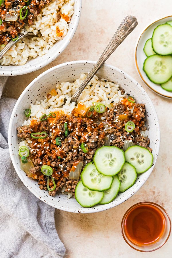 Korean beef rice bowls