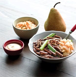 Korean beef with kimchi relish