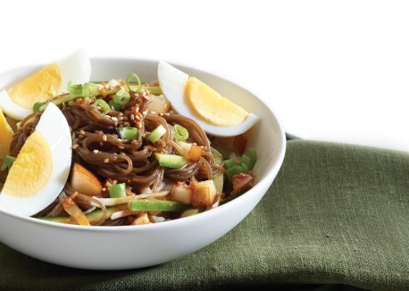 Korean buckwheat noodle bowl