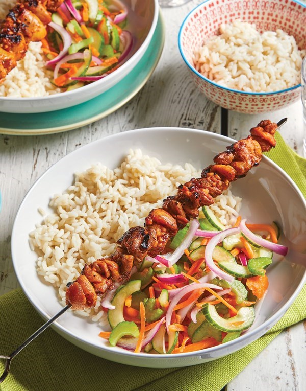 Korean chicken skewers with gochujang marinade